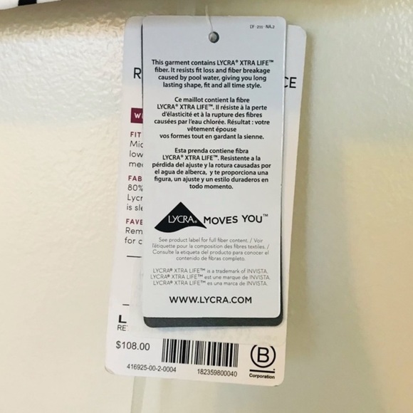 NWT Athleta Retro Palm One Piece Cut Out Black & White Swimsuit Size Large NWT - Picture 5 of 5